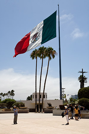Mexican flag in Ensenada