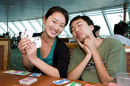 Wendy and William playing cards