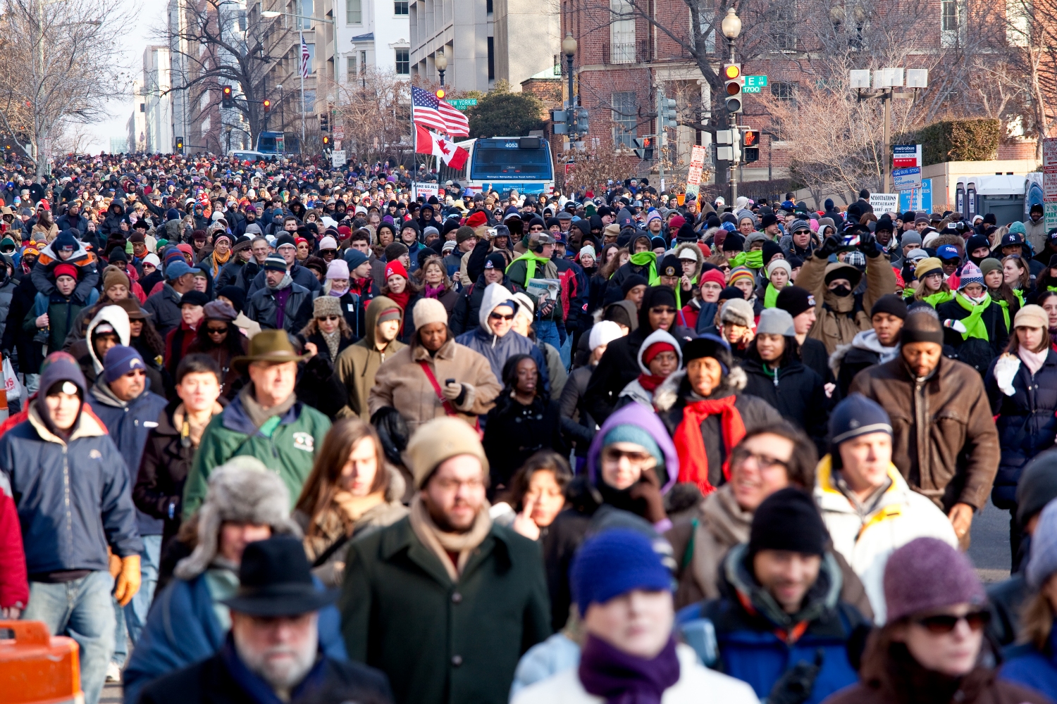 Walking down 18th Street at 9 am on Inauguration Day.
